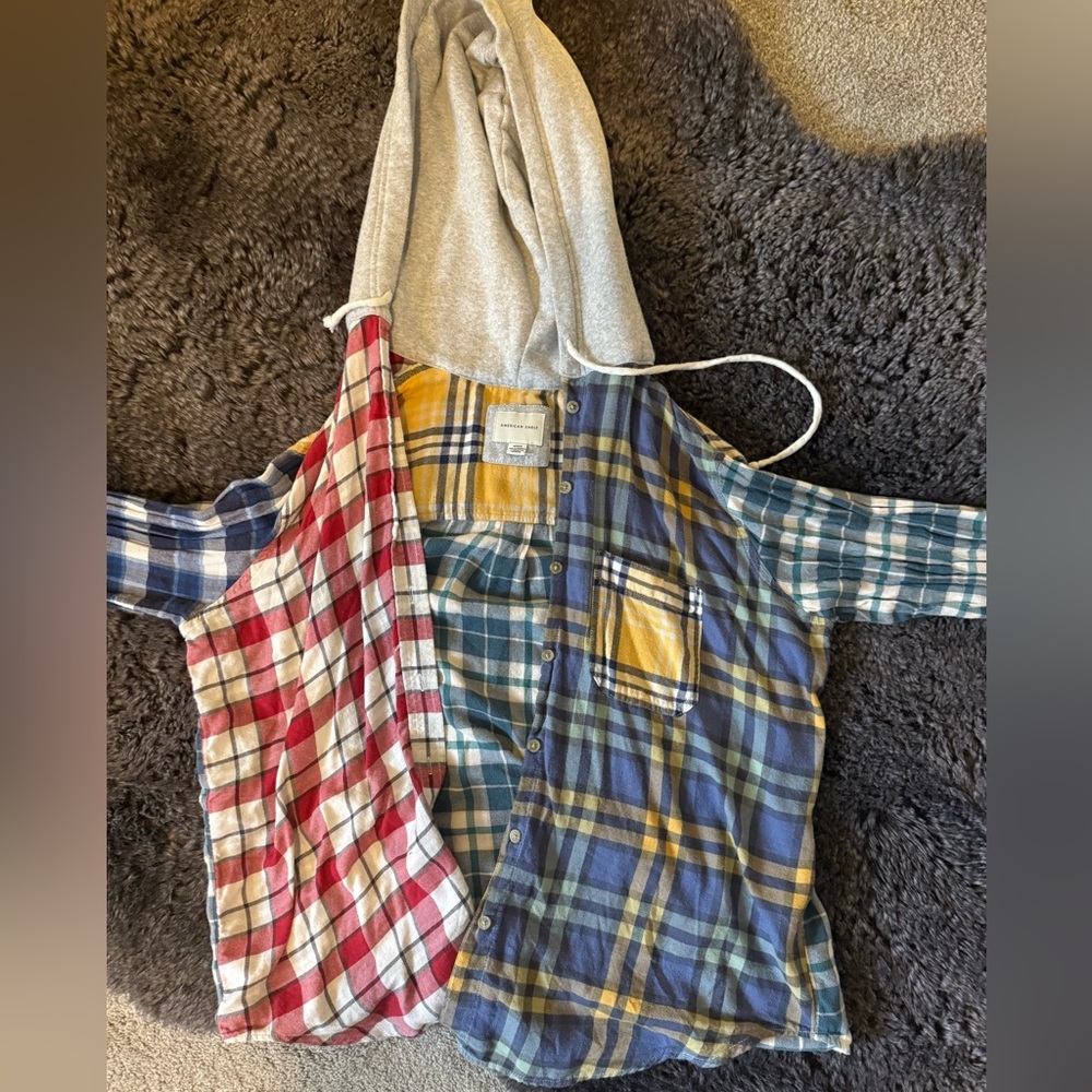 American Eagle Hooded Flannel